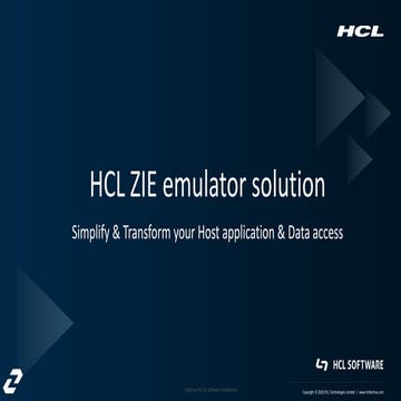 HCL ZIE Emulator Solution
