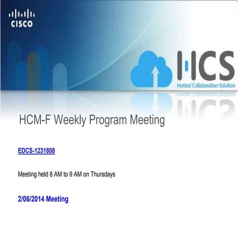 Program Weekly Meeting