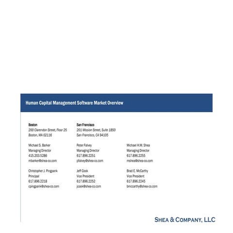 Human Capital Management Software Market Overview - 2015