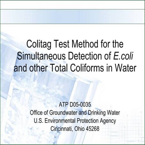 EPA ATP Study Presentation - Colitag 16 - 48 Hour