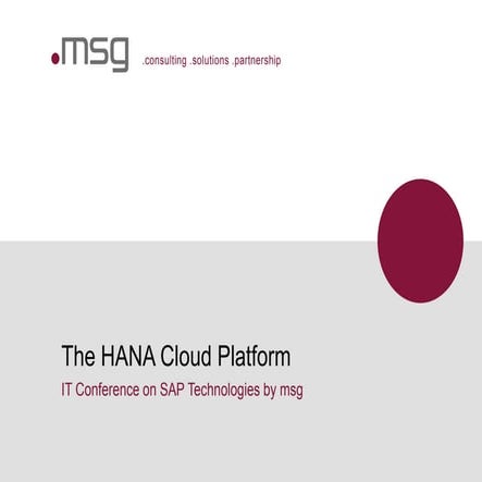 The HANA Cloud Platform