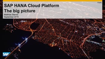 SAP HANA Cloud Platform - The big picture
