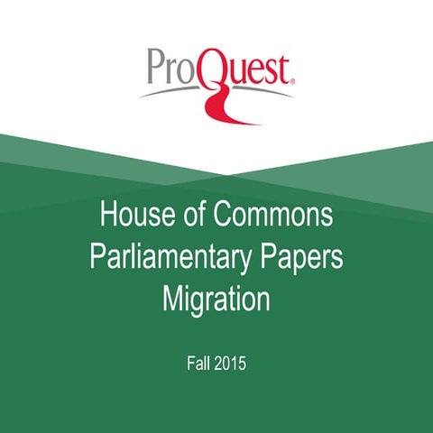 House of Commons Parliamentary PapersMigration