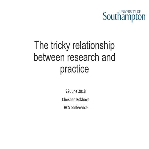 The tricky relationship between research and practice