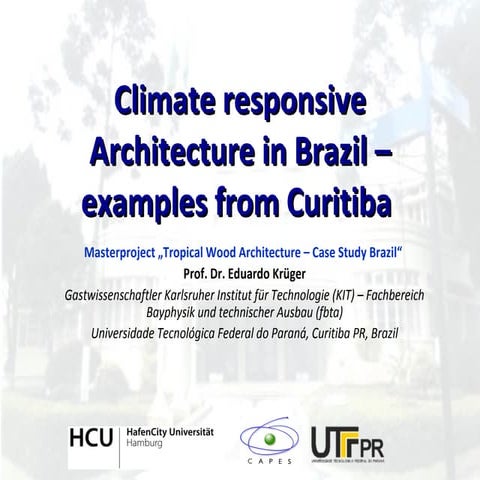 Climate responsive architecture in Brazil - HCU Hamburg