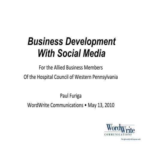 Using social media for business development