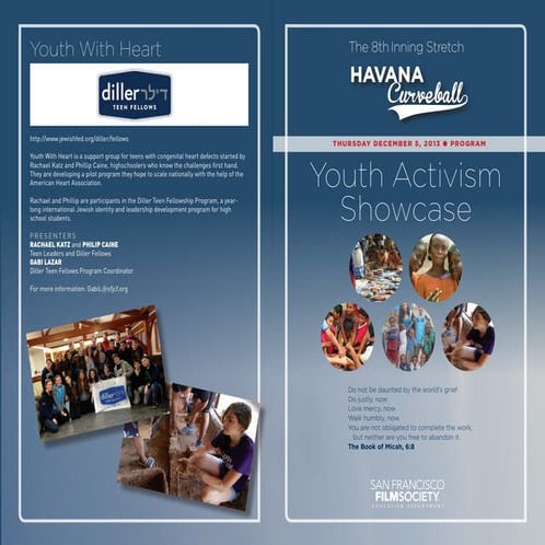 The Youth Activism Showcase Program for the 8th Inning Stretch