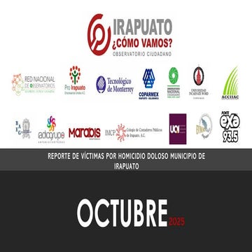 VICTIMAS POR HOMICIDIO DOLOSO OCTUBRE 2025