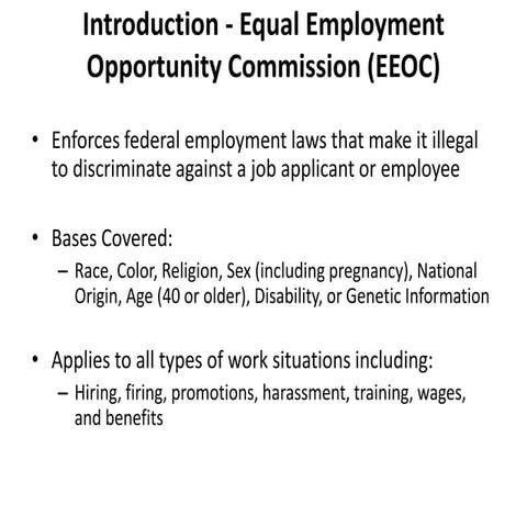 Introduction - Equal Employment Opportunity Commission (EEOC)