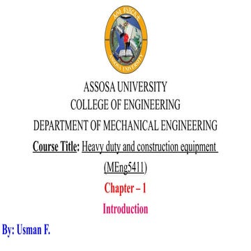 Heavy duty and construction equipment: Chapter-1