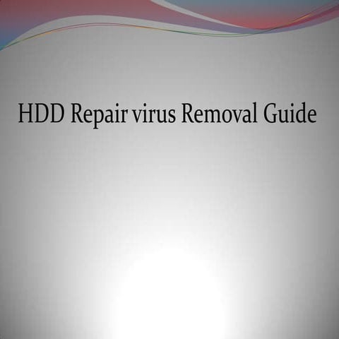 Hdd repair virus removal guide