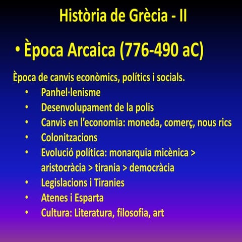 Hª de grècia ii-època arcaica