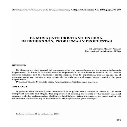 Hª  del monacato en siria