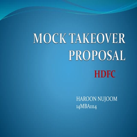 Mock projection on financial statement of HDFC Bank