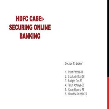 Hdfc case presentation