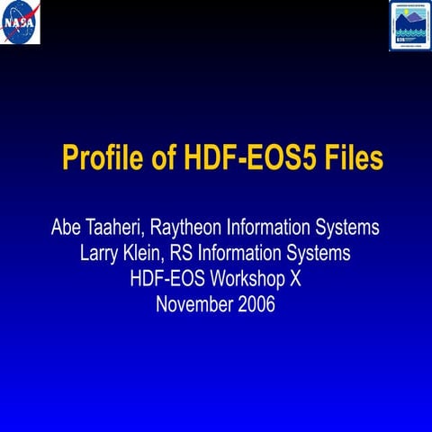 Profile of HDF-EOS5 Files