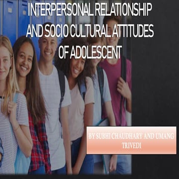 Adolescents and their Interpersonal Relationships | PDF