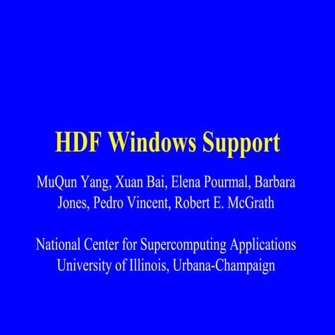 HDF Windows Support