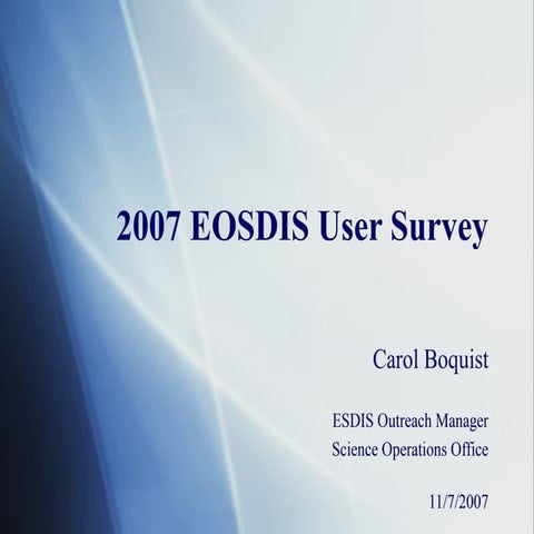2007 EOSDIS User Survey
