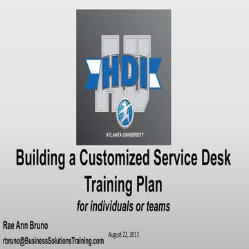 HDIAU Lab A - Building the service desk training plan