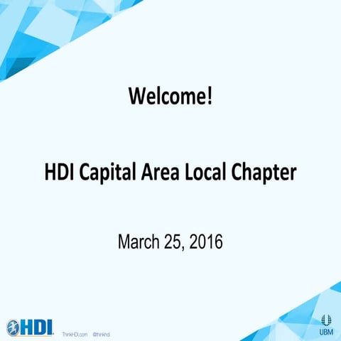 HDI Capital Area Local Chapter March 2016 Meeting 