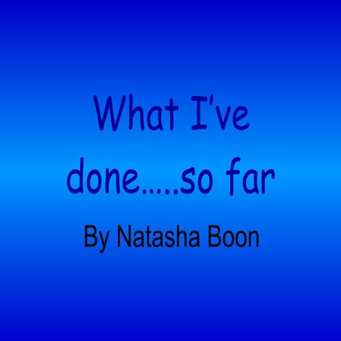 What ive done so far