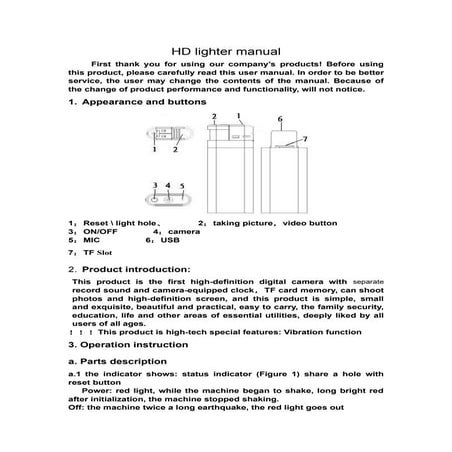 Hd lighter english instuction