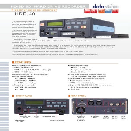 Datavideo HDR-50 | PDF