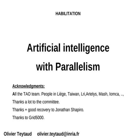 Artificial Intelligence and Optimization with Parallelism