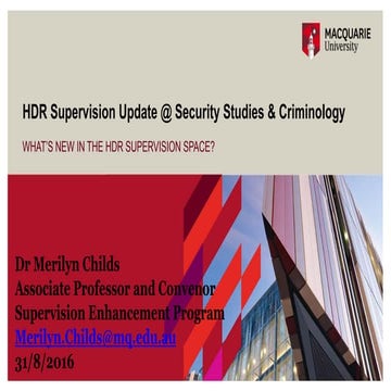 HDR Supervision @ Security Studies & Criminology