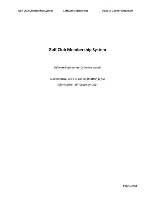 Golf Management System