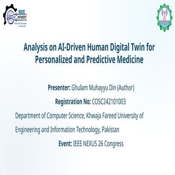 Human digital Twin for Personalize and predictive medicine | PPTX