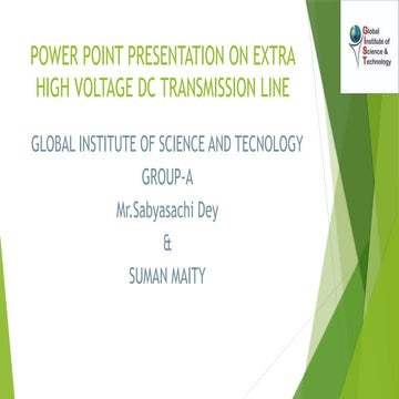 PPT ON DC TRANSMISSION LINE OVER HEAD WBPDCL