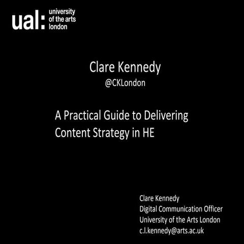 A Practical Guide to Content Strategy in HE