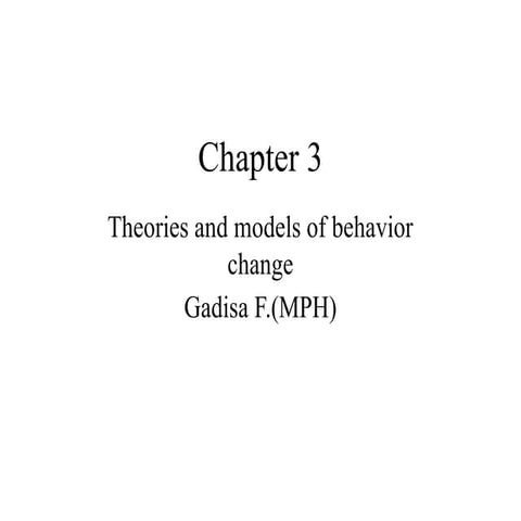 Transtheoretical Model (Stages of Change Model) | PPTX