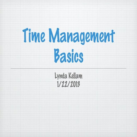 Time Management Basics