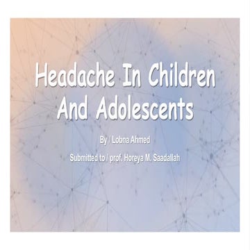Headache in children and adolescents