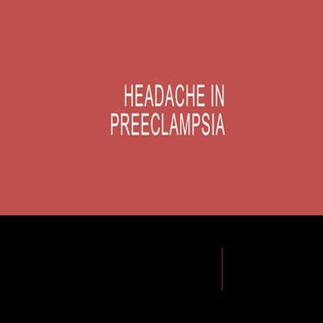 Headache in preeclampsia