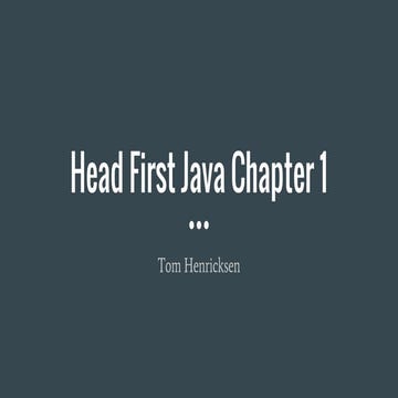 Head First Java Chapter 1 | PDF
