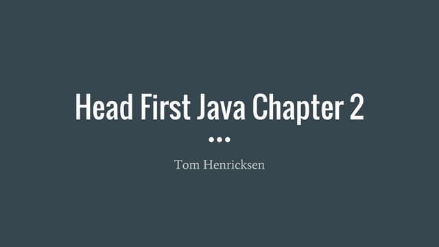 Head First Java Chapter 2