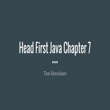 Head First Java Chapter 7 | PDF