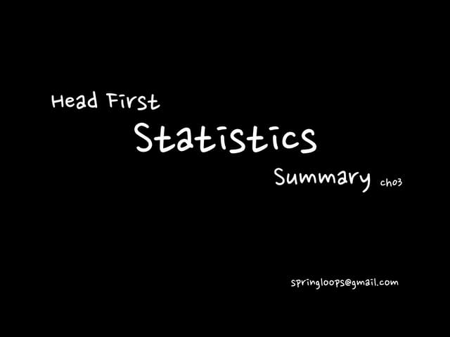 Head first statistics_summary_ch03