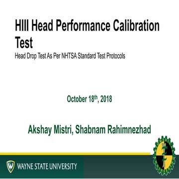 HIII Headform Calibration Test