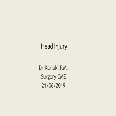 Head injury dr kariuki 101