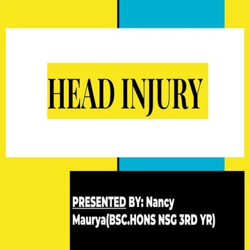 Head injury presentation