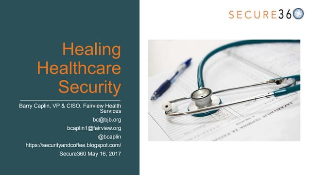 Healing healthcare security