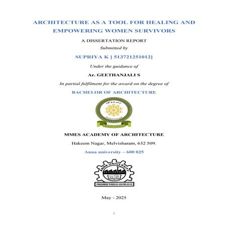 Architecture as Therapy: Creating Healing Environments for Women in Crisis