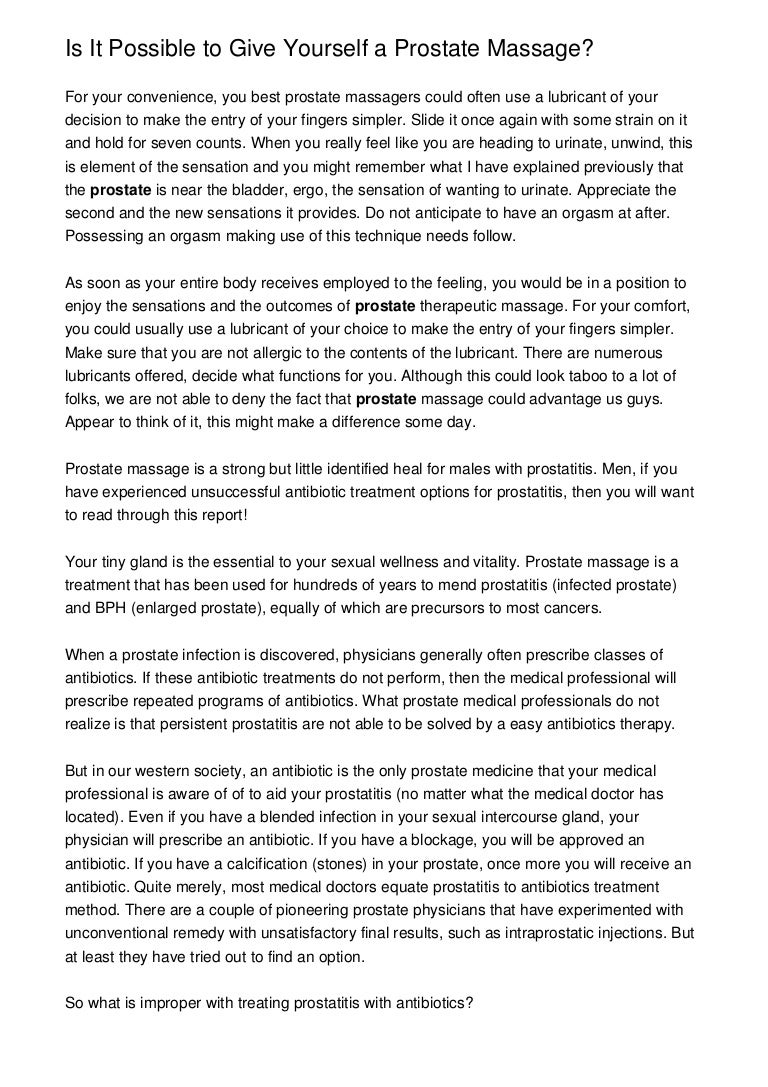prostate antibiotic treatment