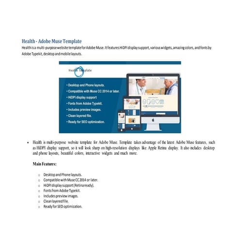 Health   adobe muse template