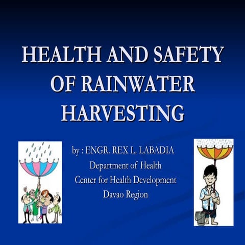 Health And Safety Of Rainwater Harvesting